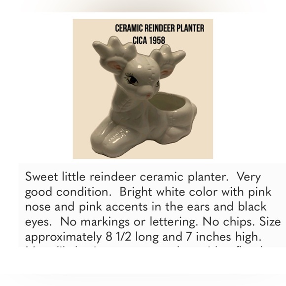 SALE!! Vintage Reindeer Planter - Picture 5 of 15